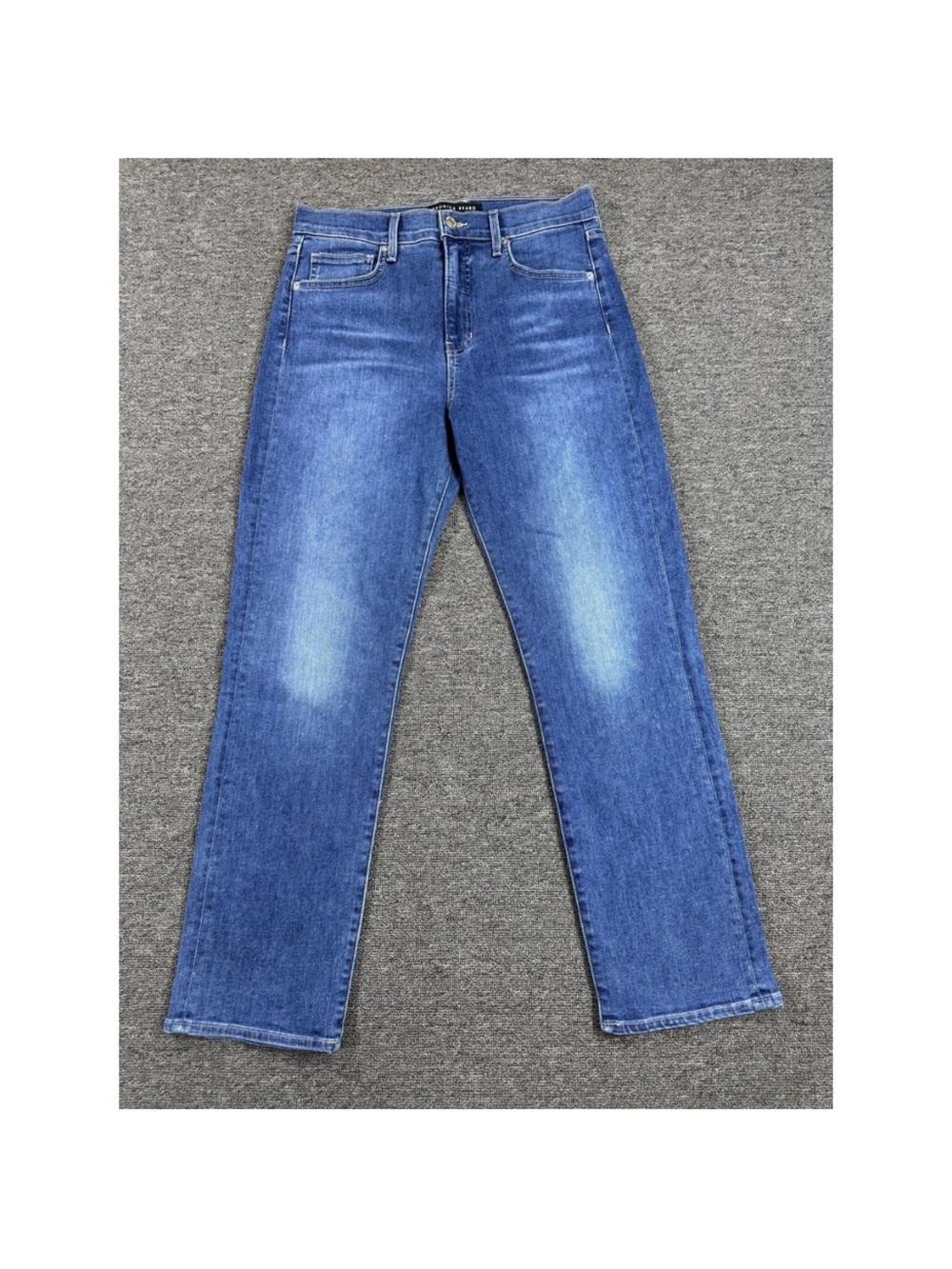 Veronica Beard High-Rise Straight-Leg Ryleigh Jeans in Medium Blue Wash